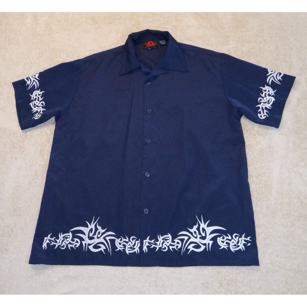 D Clothing Men's Medium Loop Shirt Barbwire Short Sleeve‎ Black